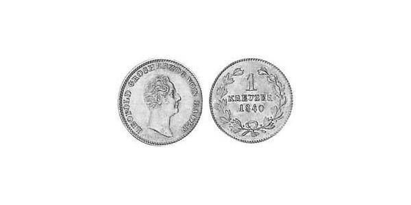 1 Крейцер Велике герцогство Баден (1806-1918) Мідь Leopold, Grand Duke of Baden (1790 – 1852)