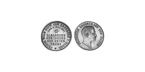 1 Крейцер Велике герцогство Баден (1806-1918) Мідь Frederick I, Grand Duke of Baden (1826 - 1907)