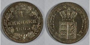 1 Крейцер Королевство Вюртемберг (1806-1918) Серебро 