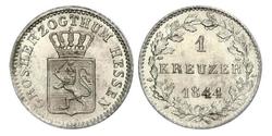 1 Крейцер Великое герцогство Гессен (1806 - 1918) Срібло Louis II, Grand Duke of Hesse