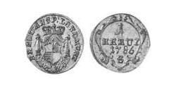 1 Крейцер Ансбах (1398–1792) Срібло (билон) Charles Alexander, Margrave of Brandenburg-Ansbach (1736 – 1806)