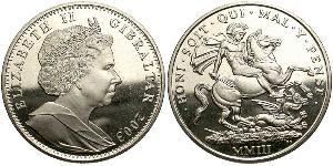 1 Крона(английская) Гибралтар  Елизавета II (1926-2022)