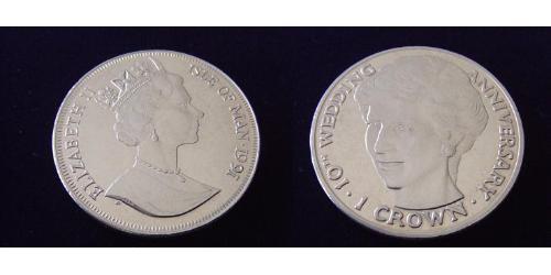 1 Крона(английская) Остров Мэн  Елизавета II (1926-2022)