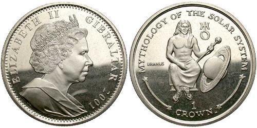 1 Крона(английская) Гибралтар Никель/Медь Елизавета II (1926-2022)