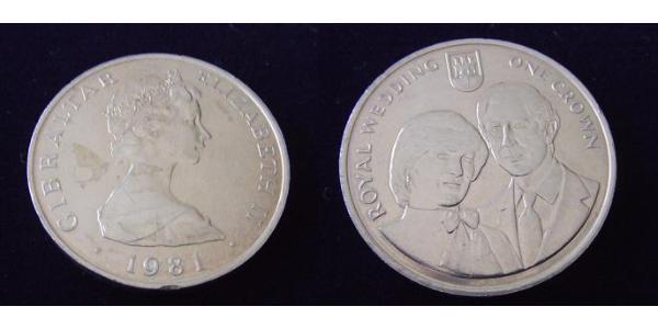 1 Крона(английская) Гибралтар Никель/Медь Елизавета II (1926-2022)
