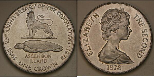 1 Крона(английская) Остров Вознесения Никель/Медь Елизавета II (1926-2022)