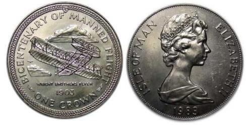 1 Крона(английская) Остров Мэн Никель/Медь Елизавета II (1926-2022)