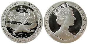 1 Крона(английская) Остров Мэн Платина Елизавета II (1926-2022)