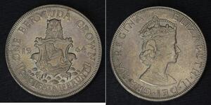 1 Крона(английская) Бермудские Острова Серебро Елизавета II (1926-2022)