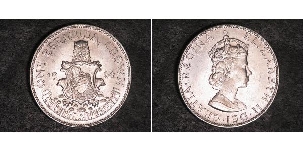 1 Крона(английская) Бермудские Острова Серебро Елизавета II (1926-2022)