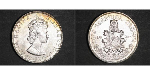 1 Крона(английская) Бермудские Острова Серебро Елизавета II (1926-2022)