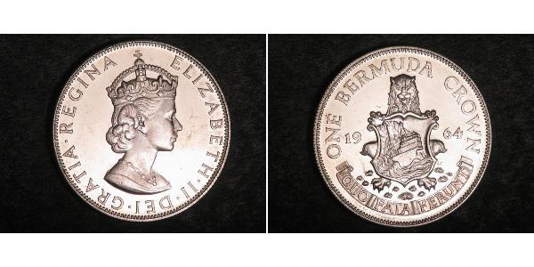 1 Крона(английская) Бермудские Острова Серебро Елизавета II (1926-2022)