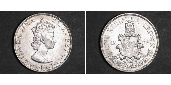 1 Крона(английская) Бермудские Острова Серебро Елизавета II (1926-2022)