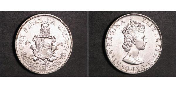 1 Крона(английская) Бермудские Острова Серебро Елизавета II (1926-2022)