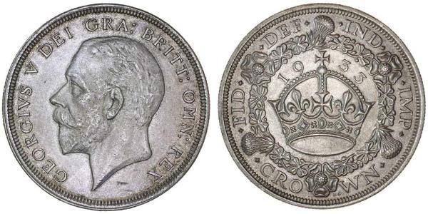 1 Крона(английская) Великобритания (1922-) Серебро Георг V (1865-1936)