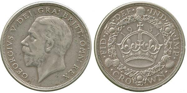 1 Крона(английская) Великобритания (1922-) Серебро Георг V (1865-1936)
