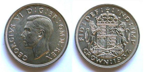 1 Крона(английская) Великобритания (1922-) Серебро Георг VI (1895-1952)
