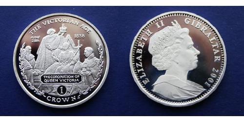 1 Крона(английская) Гибралтар Серебро Елизавета II (1926-2022)