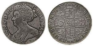 1 Крона(английская) Королевство Великобритания (1707-1801) Серебро Анна (королева Великобритании)(1665-1714)
