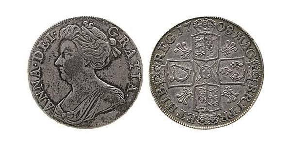 1 Крона(английская) Королевство Великобритания (1707-1801) Серебро Анна (королева Великобритании)(1665-1714)