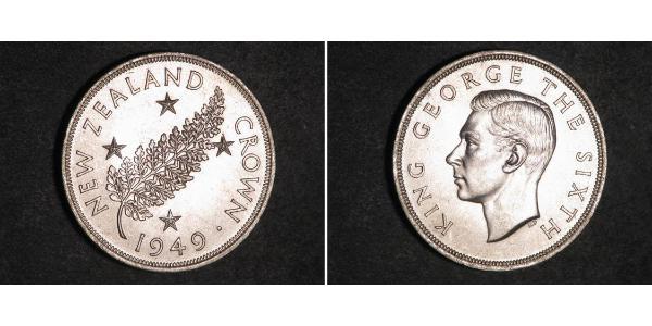 1 Крона(английская) Новая Зеландия Серебро Георг VI (1895-1952)