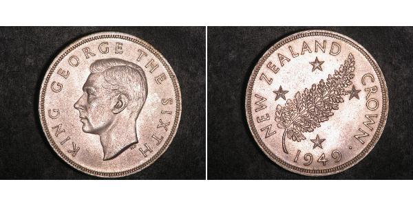 1 Крона(английская) Новая Зеландия Серебро Георг VI (1895-1952)
