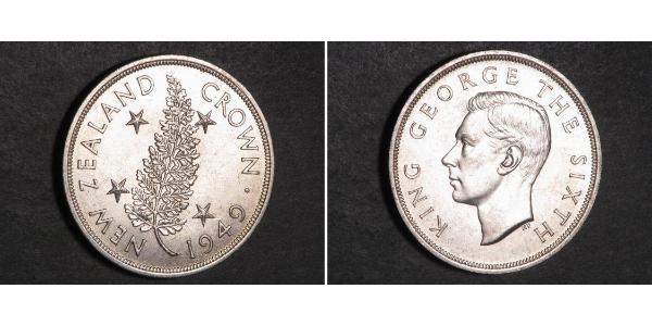 1 Крона(английская) Новая Зеландия Серебро Георг VI (1895-1952)