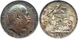 1 Крона(английская) Соединённое королевство Великобритании и Ирландии (1801-1922) Серебро Эдуард VII (1841-1910)