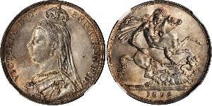 1 Крона(английская) Соединённое королевство Великобритании и Ирландии (1801-1922) Серебро Виктория (1819 - 1901)