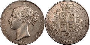 1 Крона(английская) Соединённое королевство Великобритании и Ирландии (1801-1922) Серебро Виктория (1819 - 1901)