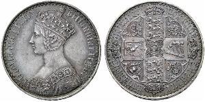 1 Крона(английская) Соединённое королевство Великобритании и Ирландии (1801-1922) Серебро Виктория (1819 - 1901)