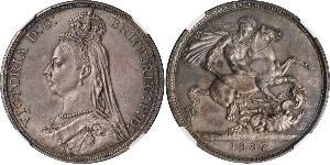 1 Крона(английская) Соединённое королевство Великобритании и Ирландии (1801-1922) Серебро Виктория (1819 - 1901)