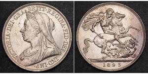1 Крона(английская) Соединённое королевство Великобритании и Ирландии (1801-1922) Серебро Виктория (1819 - 1901)