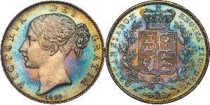 1 Крона(английская) Соединённое королевство Великобритании и Ирландии (1801-1922) Серебро Виктория (1819 - 1901)