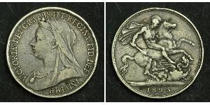 1 Крона(английская) Соединённое королевство Великобритании и Ирландии (1801-1922) Серебро Виктория (1819 - 1901)