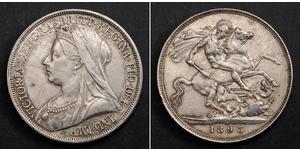 1 Крона(английская) Соединённое королевство Великобритании и Ирландии (1801-1922) Серебро Виктория (1819 - 1901)