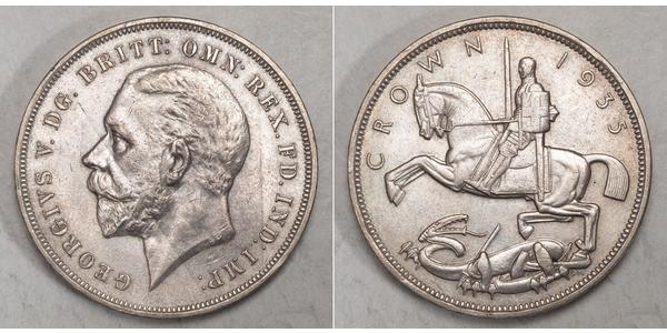 1 Крона(английская) Соединённое королевство Великобритании и Ирландии (1801-1922) Серебро Георг V (1865-1936)