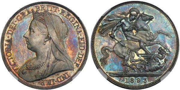 1 Крона(английская) Соединённое королевство Великобритании и Ирландии (1801-1922) Серебро Виктория (1819 - 1901)