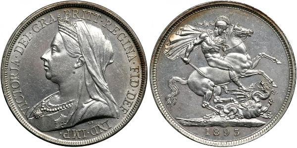 1 Крона(английская) Соединённое королевство Великобритании и Ирландии (1801-1922) Серебро Виктория (1819 - 1901)