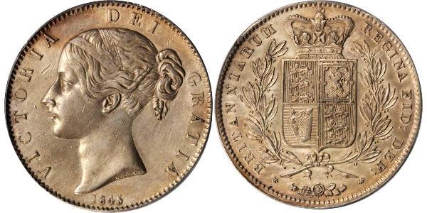 1 Крона(английская) Соединённое королевство Великобритании и Ирландии (1801-1922) Серебро Виктория (1819 - 1901)