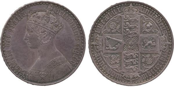 1 Крона(английская) Соединённое королевство Великобритании и Ирландии (1801-1922) Серебро Виктория (1819 - 1901)