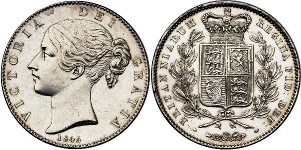 1 Крона(английская) Соединённое королевство Великобритании и Ирландии (1801-1922) Серебро Виктория (1819 - 1901)
