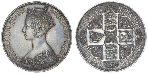 1 Крона(английская) Соединённое королевство Великобритании и Ирландии (1801-1922) Серебро Виктория (1819 - 1901)