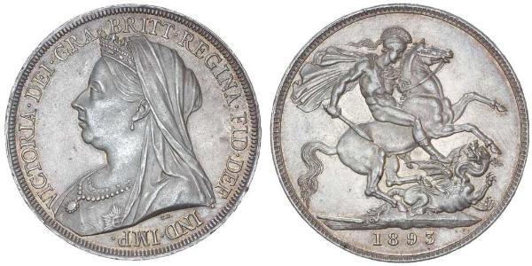 1 Крона(английская) Соединённое королевство Великобритании и Ирландии (1801-1922) Серебро Виктория (1819 - 1901)