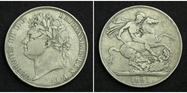 1 Крона(английская) Соединённое королевство Великобритании и Ирландии (1801-1922) Серебро Георг IV (1762-1830)
