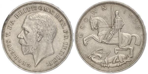 1 Крона(английская) Соединённое королевство Великобритании и Ирландии (1801-1922) Серебро Георг V (1865-1936)