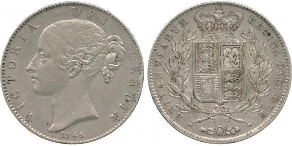 1 Крона(английская) Соединённое королевство Великобритании и Ирландии (1801-1922) Серебро Виктория (1819 - 1901)