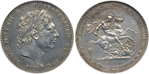 1 Крона(английская) Соединённое королевство Великобритании и Ирландии (1801-1922) Серебро Георг III (1738-1820)