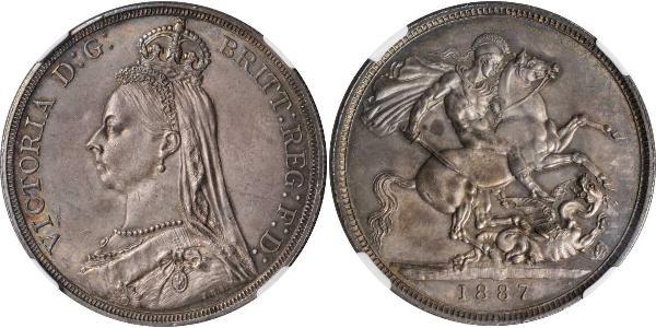 1 Крона(английская) Соединённое королевство Великобритании и Ирландии (1801-1922) Серебро Виктория (1819 - 1901)