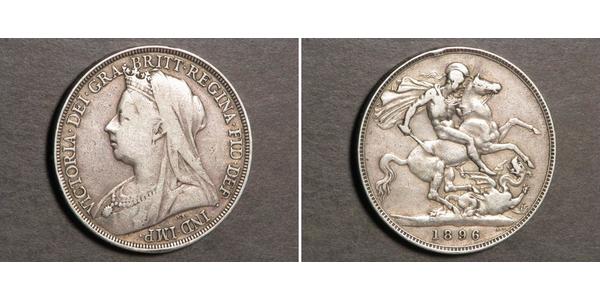 1 Крона(английская) Соединённое королевство Великобритании и Ирландии (1801-1922) Серебро Виктория (1819 - 1901)